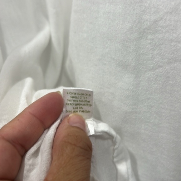 Garnet Hill white long sleeve button down cotton shirt size 12 - Picture 6 of 10